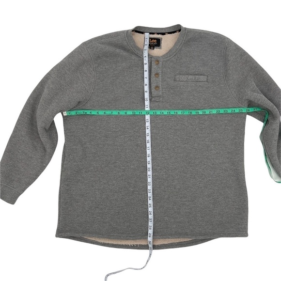 Lee Gray Sherpa Lined Long Sleeve Button Up Sweatshirt Size XXL Men’s - Picture 4 of 8